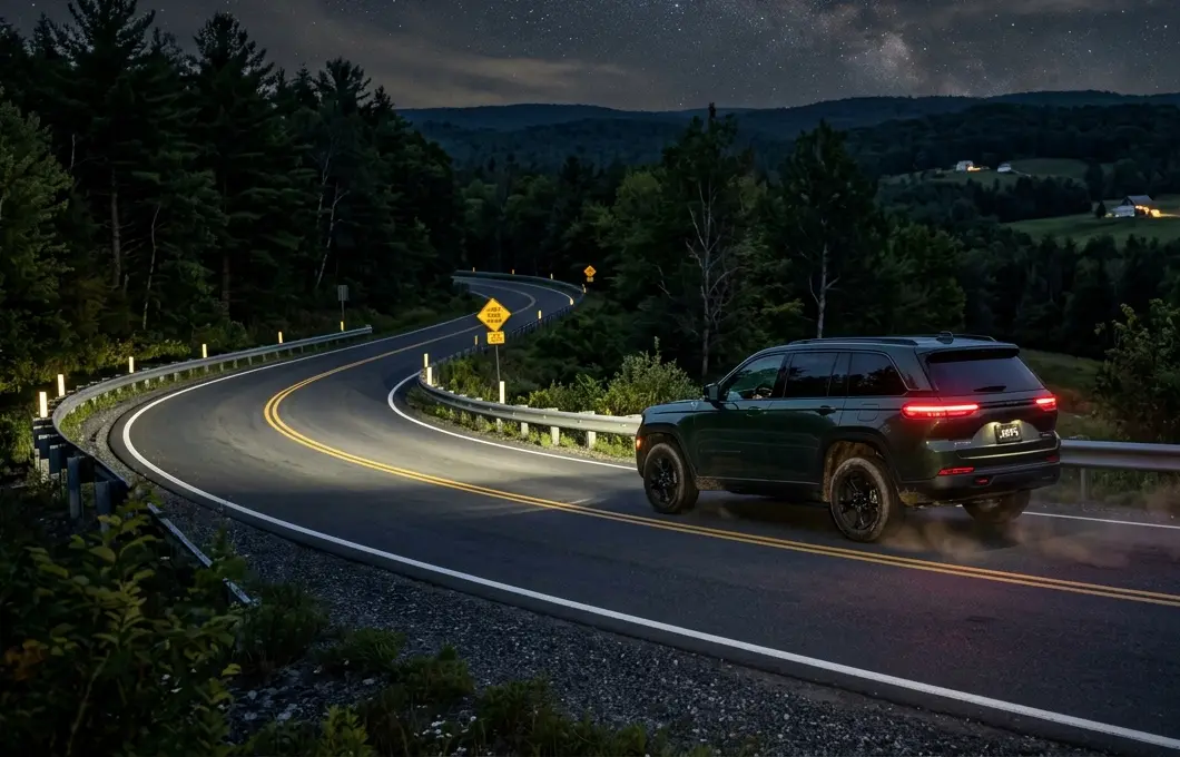 vip lease jeep at night